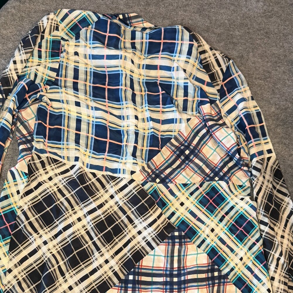 Johnny Was Idora Patchwork Button Down Shirt Silk… - image 6